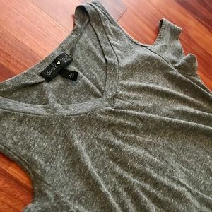 Grey Maternity Cold Shoulder Top